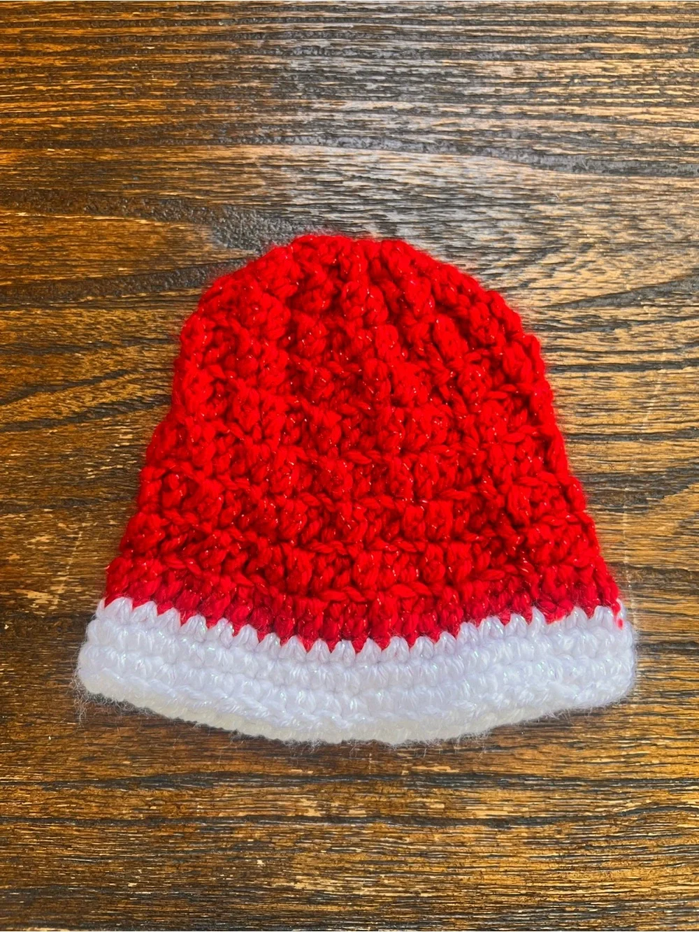 Kids Red and White Knit Beanie Hat - Brand